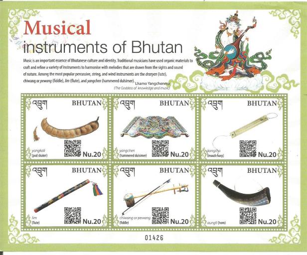 MUSICAL INSTRUMENTS BHUTAN SHEETLET
