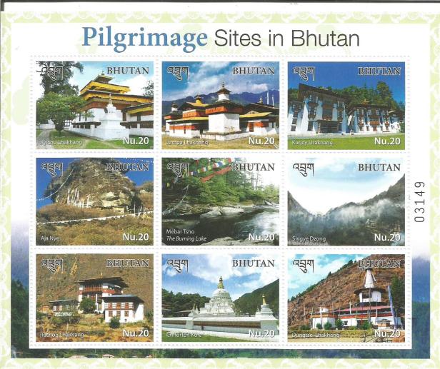 PILGRIMAGE SITES IN BHUTAN  MINIATURE SHEET