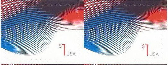 USA PATRIOTIC WAVE STAMP 2015