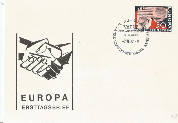 FDC LIECHTENSTEIN EUROPA 62