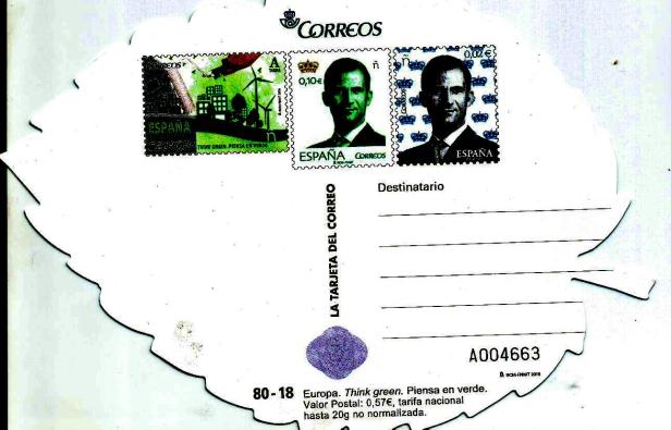 POST CARD SPAIN EUROPA THINK GREEN