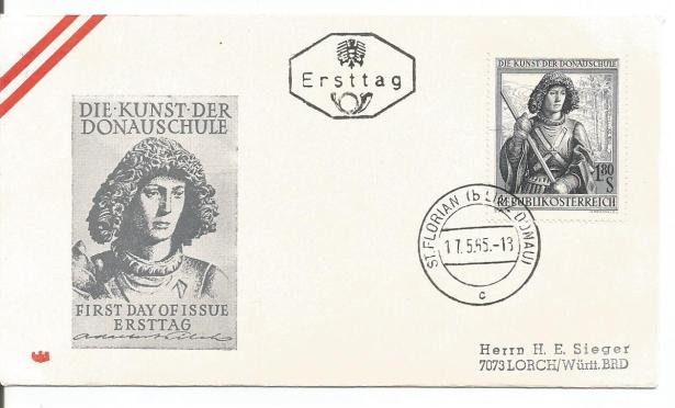 FDC AUSTRIA  ART of DANUBE SCHOOL -1965