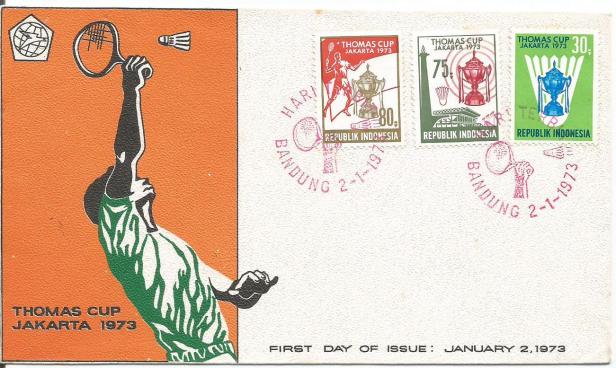 FDC INDONESIA 1973 THOMAS CUP