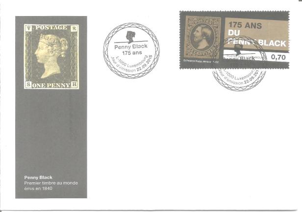 FDC LUXEMBOURG PENNY BLACK 175
