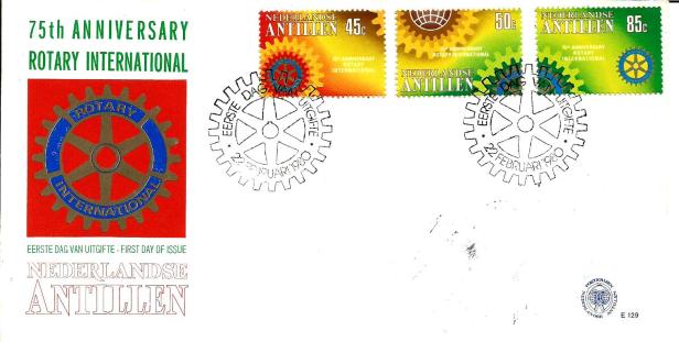FDC NETH ANTILLES ROTARY 75 YEARS