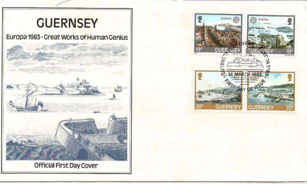 FDC GUERNSEY EUROPA 1983 -INVENTIONS -ST PETER PORT