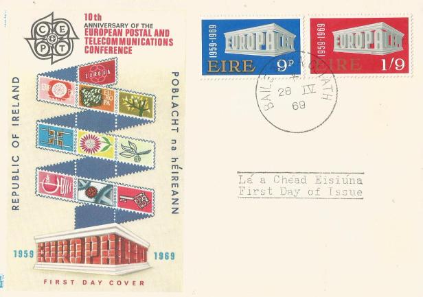 FDC IRELAND EUROPA 1969