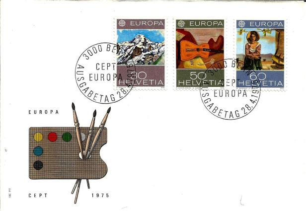 FDC SWITZERLAND EUROPA 1975