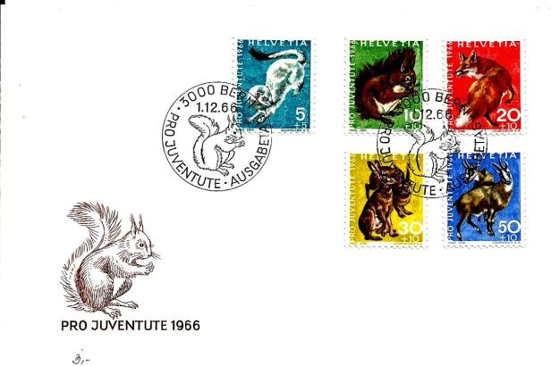 SWITZERLAND FDC PRO JUVENTUTE 1966