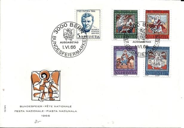 SWITZERLAND FDC PRO PATRIA 1966