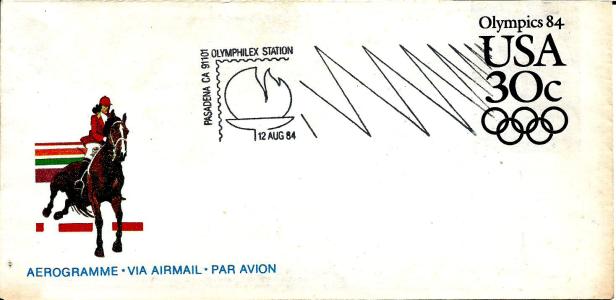 USA 84 OLYPHILEX FLAME STN PASA EQ AERO