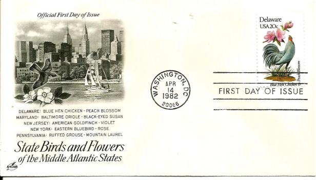 USA FDC BIRDS DELAWARE