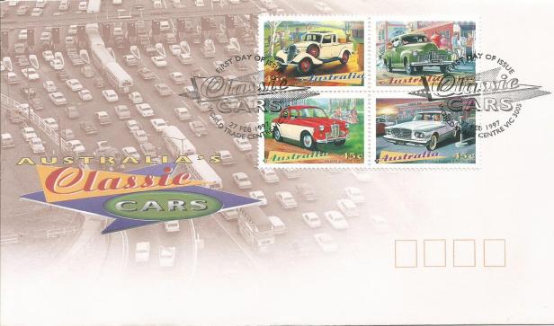AUSTRALIA FDC 1997 CLASSIC CARS B4