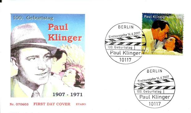 GERMANY FDC PAUL KLINGER