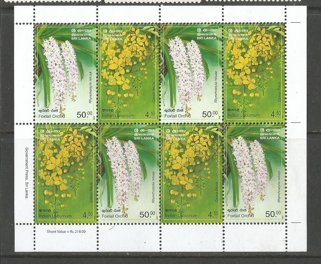 Stamps on Provincial Flowers of Sri Lanka 2006. – Stamp Digest